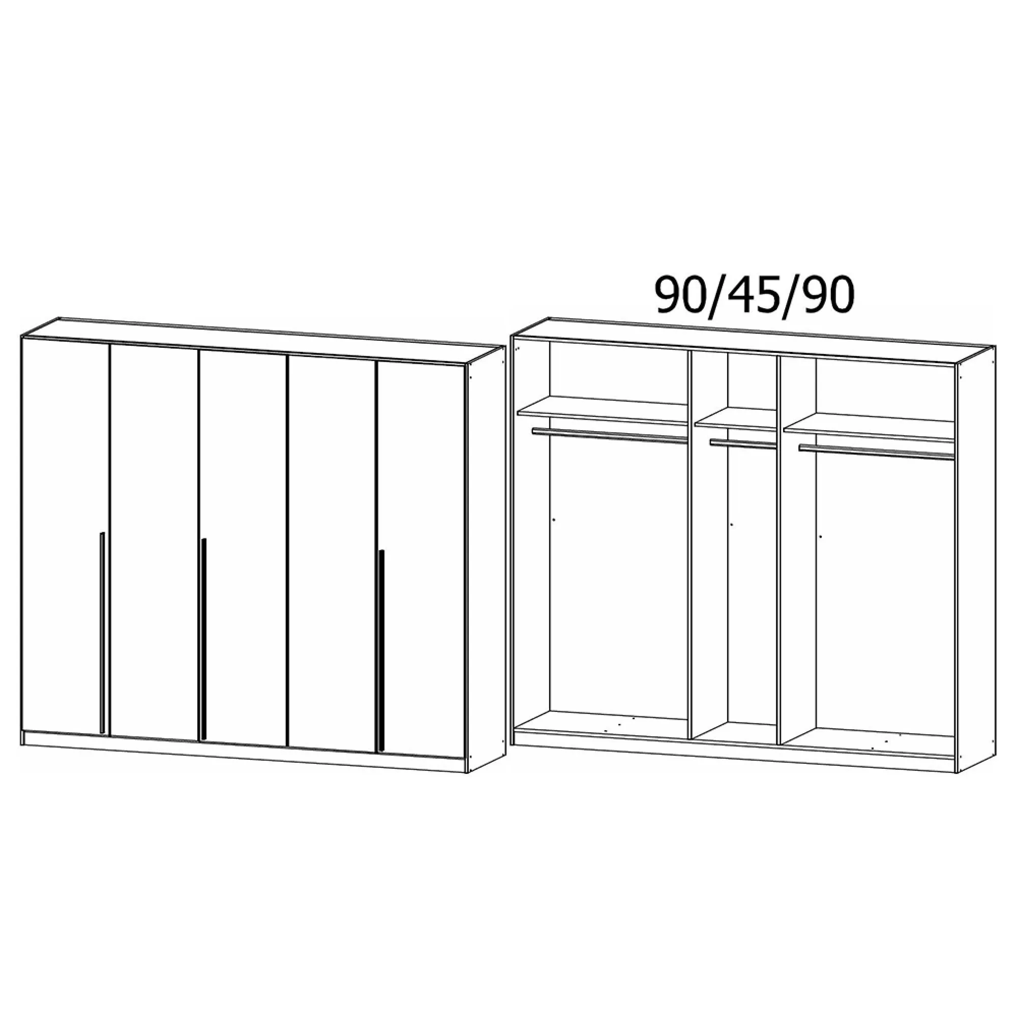 Alba 5 Door Wardrobe - Metallic Grey