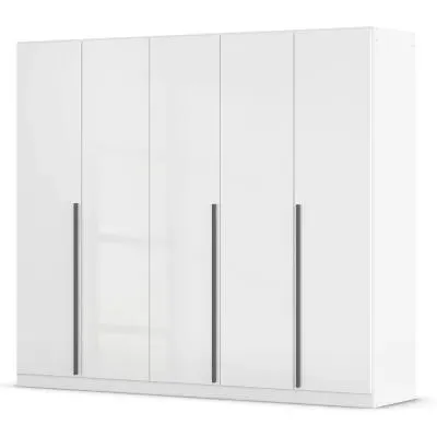 Alba 5 Door Wardrobe - White Gloss