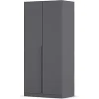 Alba 91cm 2 Door Wardrobe - Metallic Grey