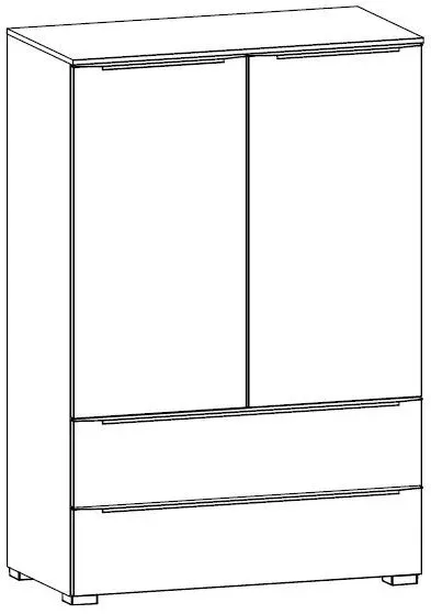 Aldono 2 Door 2 Drawer Cabinet - Alpine White