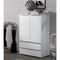 Aldono 2 Door 2 Drawer Cabinet - Alpine White