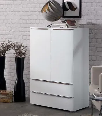Aldono 2 Door 2 Drawer Cabinet - Alpine White image
