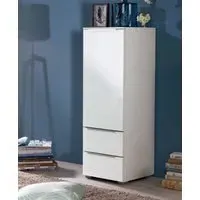 Aldono 2 Drawer Chest with LH Door - White