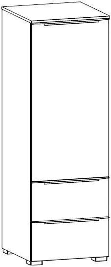 Aldono 2 Drawer Chest with RH Door - White