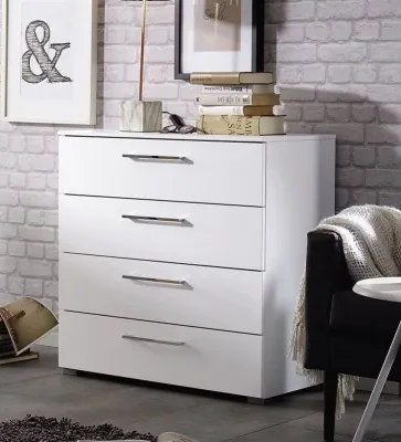 Aldono 4 Drawer Chest - White