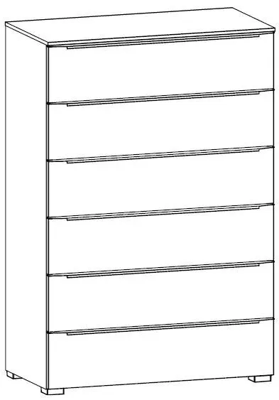 Aldono 6 Drawer Chest - White