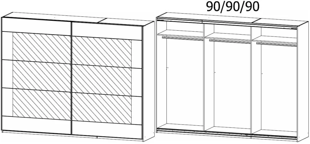 Alegro 2 Door Mirror Sliding Wardrobe - Grey