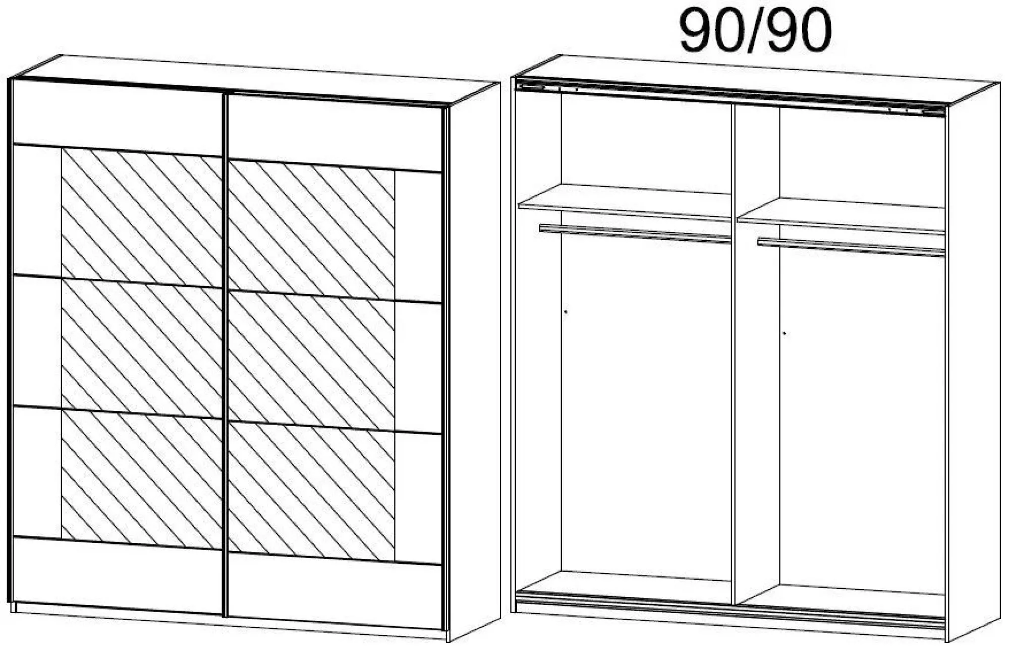 Alegro 2 Door Mirror Sliding Wardrobe - Oak