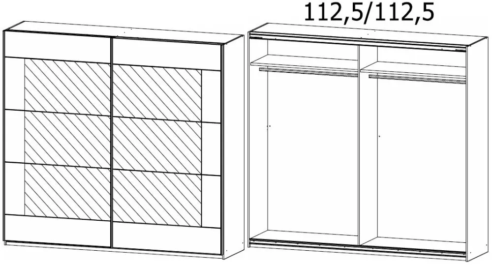 Alegro 2 Door Mirror Sliding Wardrobe - White, Grey