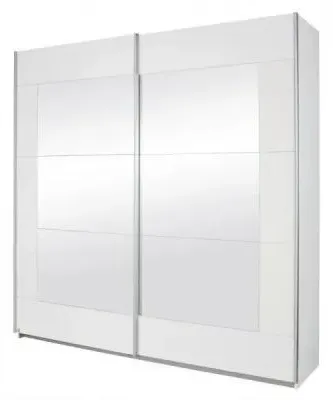 Alegro 2 Door Mirror Sliding Wardrobe - White