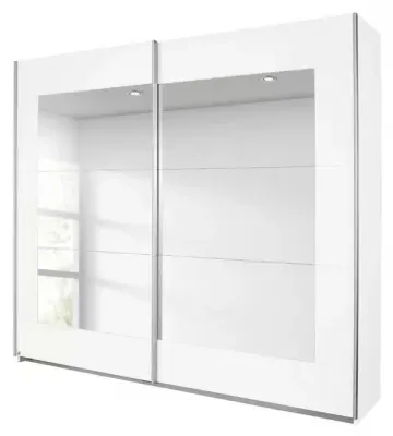 Alegro 2 Door Mirror Sliding Wardrobe - White