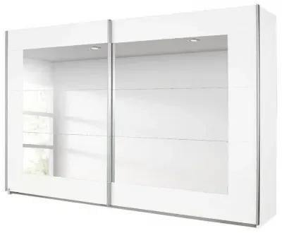 Alegro 2 Door Mirror Sliding Wardrobe - White