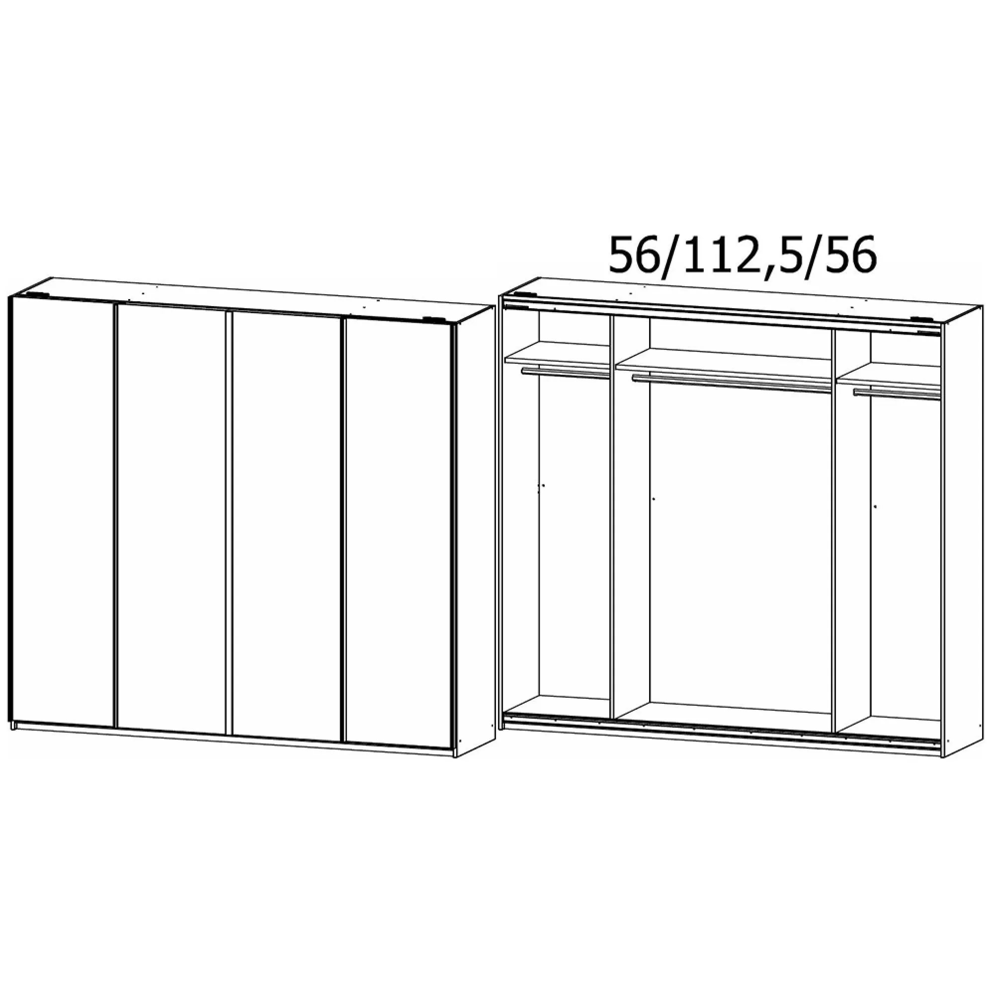 Altera 4 Door Sliding Wardrobe - Artisan Oak