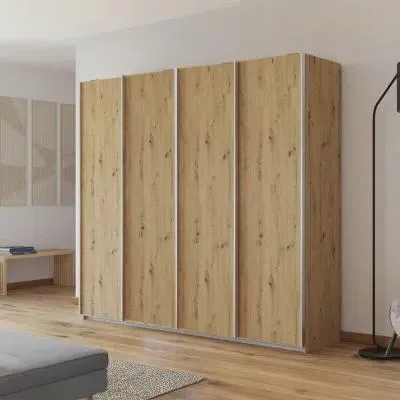 Altera 4 Door Sliding Wardrobe - Artisan Oak