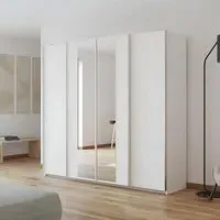 Altera 4 Door Sliding Wardrobe with Mirror - Alpine White