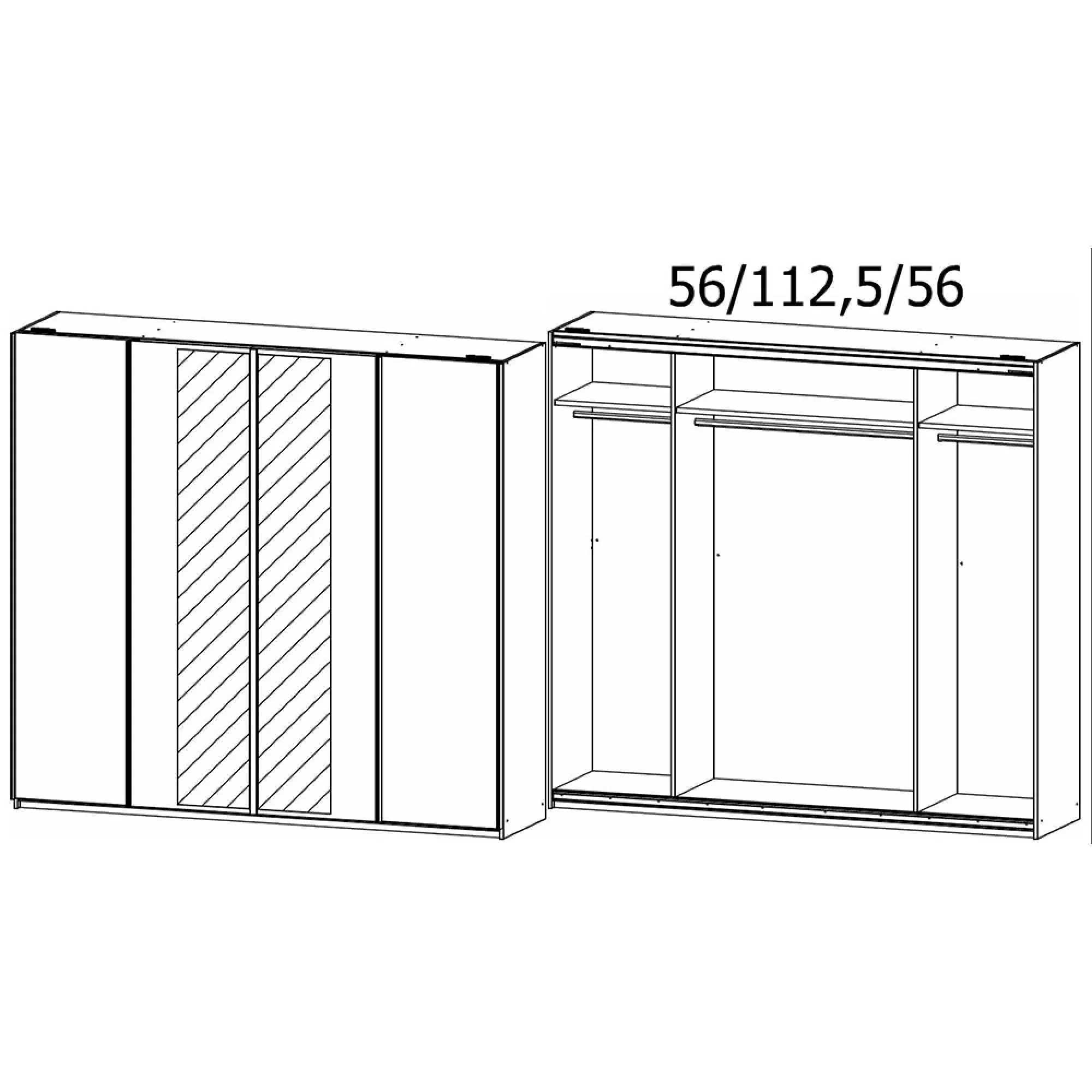 Altera 4 Door Sliding Wardrobe with Mirror - Metallic Dark Grey