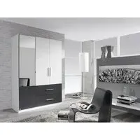 Alvor 3 Door Combi Wardrobe - White, Metallic Grey