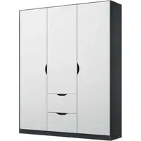Arnstein 136cm 3 Door Wardrobe - White, Grey