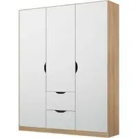 Arnstein 136cm 3 Door Wardrobe - White, Oak