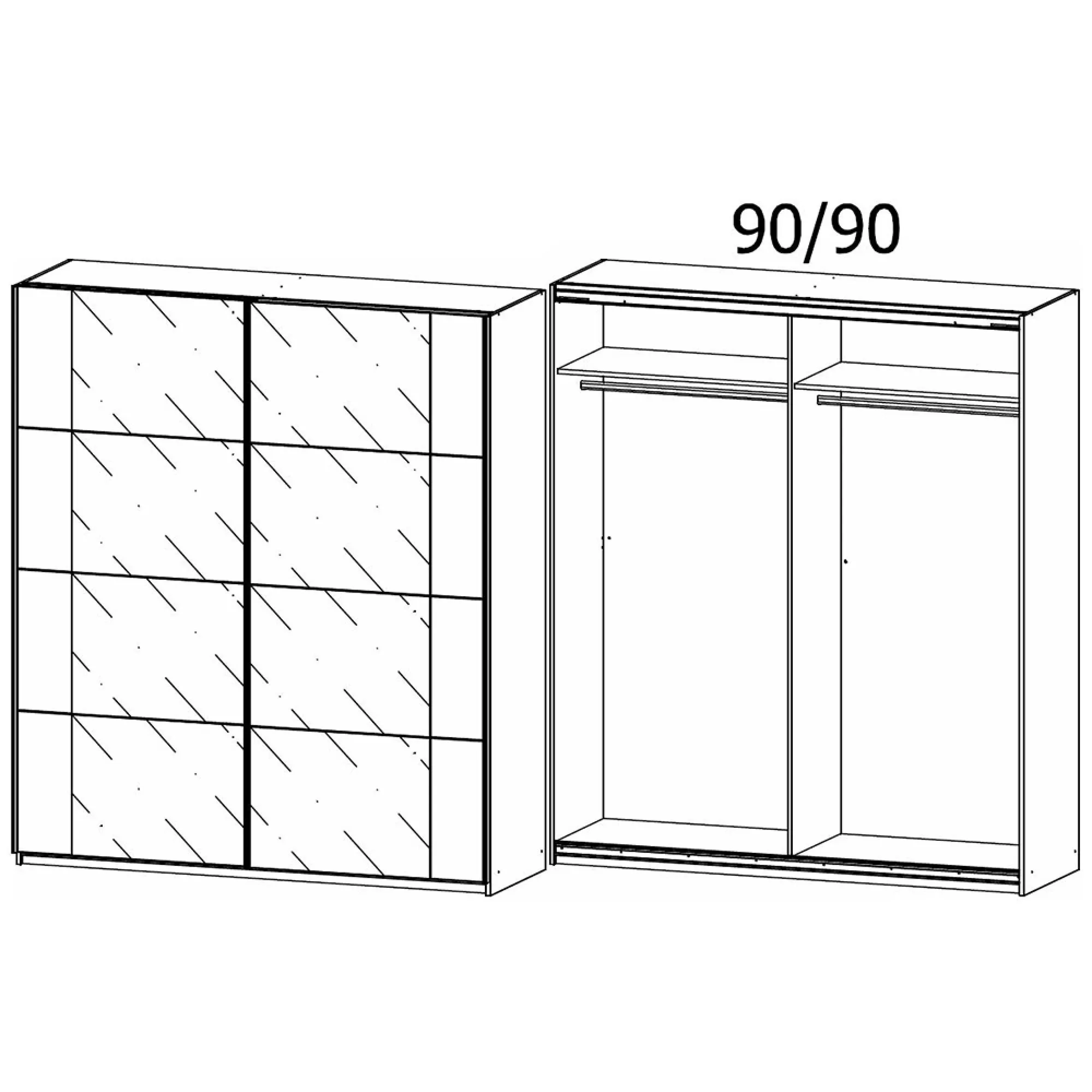 Artemis 181cm 2 Door Sliding Wardrobe - Alpine White