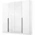 Artemis 181cm 4 Door Wardrobe - Alpine White, Glass