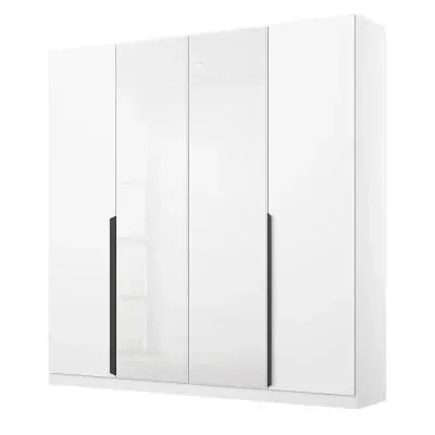 Artemis 181cm 4 Door Wardrobe - Alpine White, Glass image