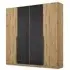 Artemis 181cm 4 Door Wardrobe - Artisan Oak, Basalt Glass