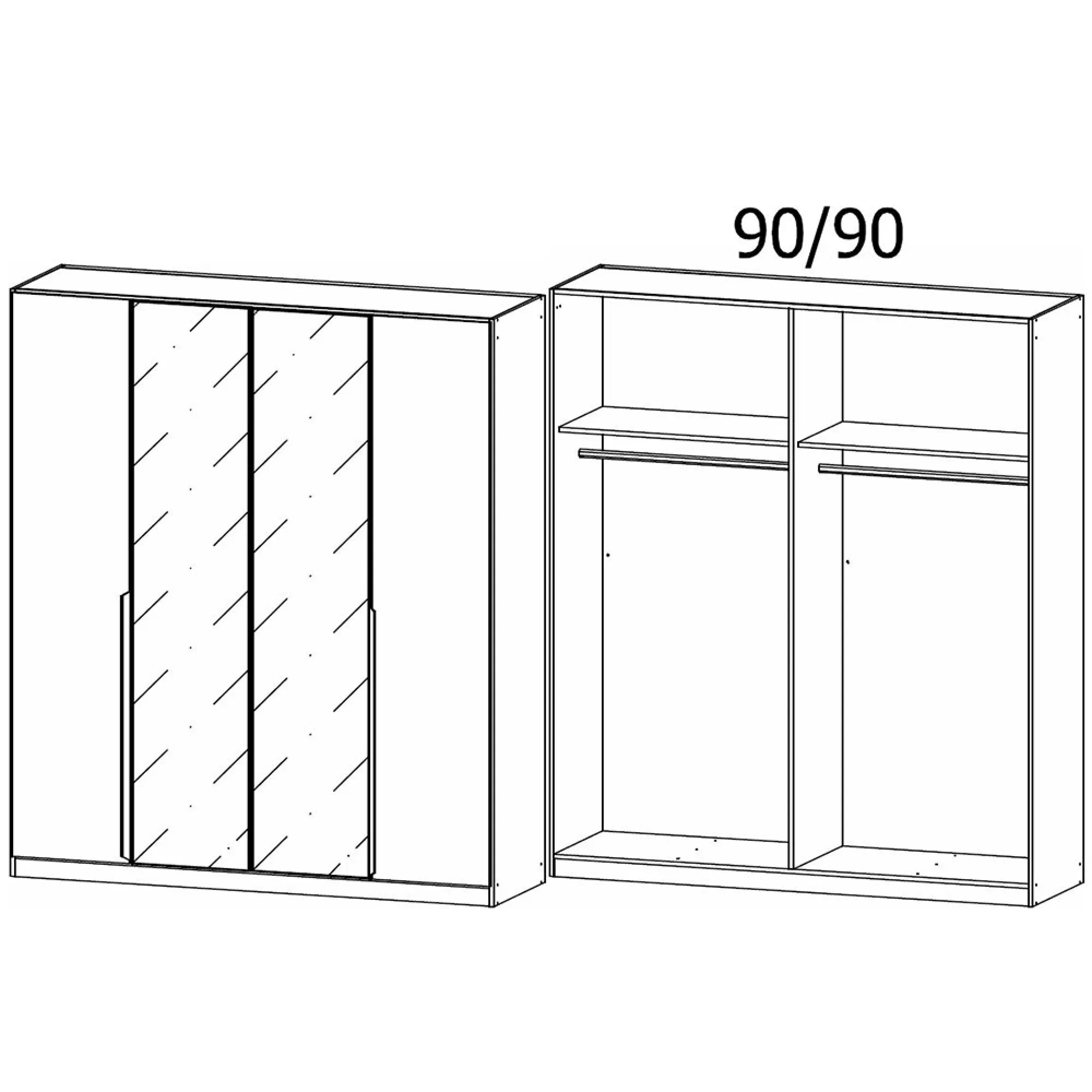 Artemis 181cm 4 Door Wardrobe - Artisan Oak, Glass
