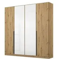 Artemis 181cm 4 Door Wardrobe - Artisan Oak, Glass