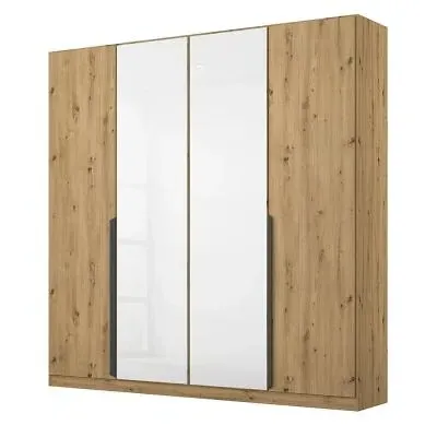 Artemis 181cm 4 Door Wardrobe - Artisan Oak, Glass