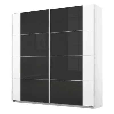 Artemis 226cm 2 Door Sliding Wardrobe - Alpine White, Glass image