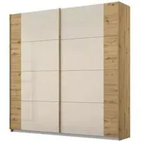 Artemis 226cm 2 Door Sliding Wardrobe - Artisan Oak, Glass