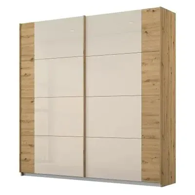Artemis 226cm 2 Door Sliding Wardrobe - Artisan Oak, Glass
