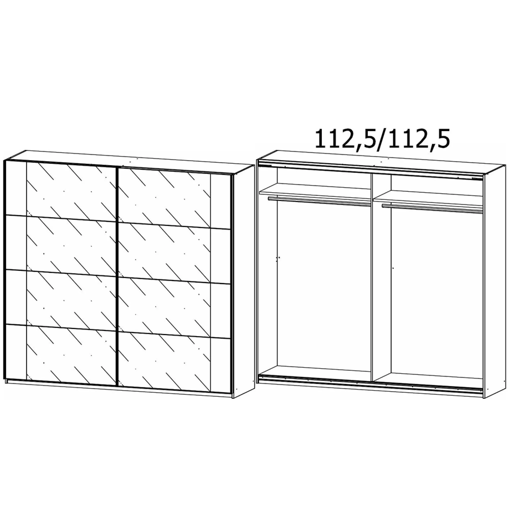 Artemis 226cm 2 Door Sliding Wardrobe - Artisan Oak, Glass