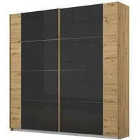 Artemis 226cm 2 Door Sliding Wardrobe - Artisan Oak, Glass