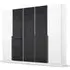 Artemis 226cm 5 Door Wardrobe - Alpine White, Basalt Glass