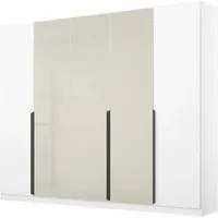 Artemis 226cm 5 Door Wardrobe - Alpine White, Champagne Glass