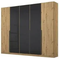 Artemis 226cm 5 Door Wardrobe - Artisan Oak, Basalt Glass
