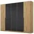 Artemis 226cm 5 Door Wardrobe - Artisan Oak, Basalt Glass