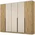 Artemis 226cm 5 Door Wardrobe - Artisan Oak, Champagne Glass