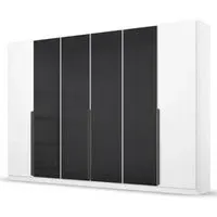 Artemis 6 Door Wardrobe - Alpine White, Basalt Glass