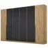 Artemis 6 Door Wardrobe - Artisan Oak, Basalt Glass