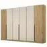 Artemis 6 Door Wardrobe - Artisan Oak, Champagne Glass