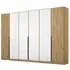 Artemis 6 Door Wardrobe - Artisan Oak, White Glass