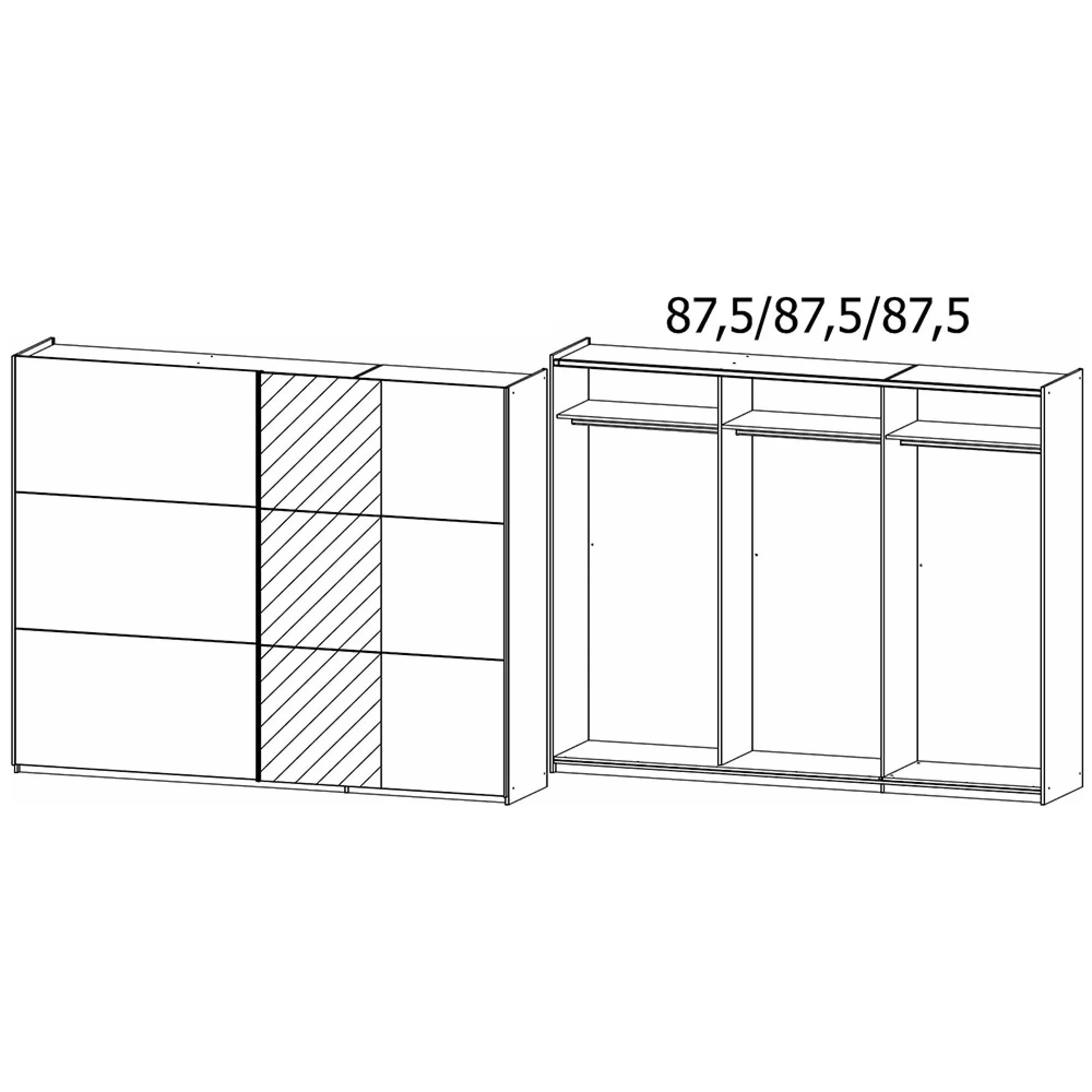 Aurelio 2 Door Mirror Sliding Wardrobe - Metallic Grey