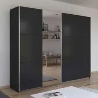 Aurelio 2 Door Mirror Sliding Wardrobe - Metallic Grey