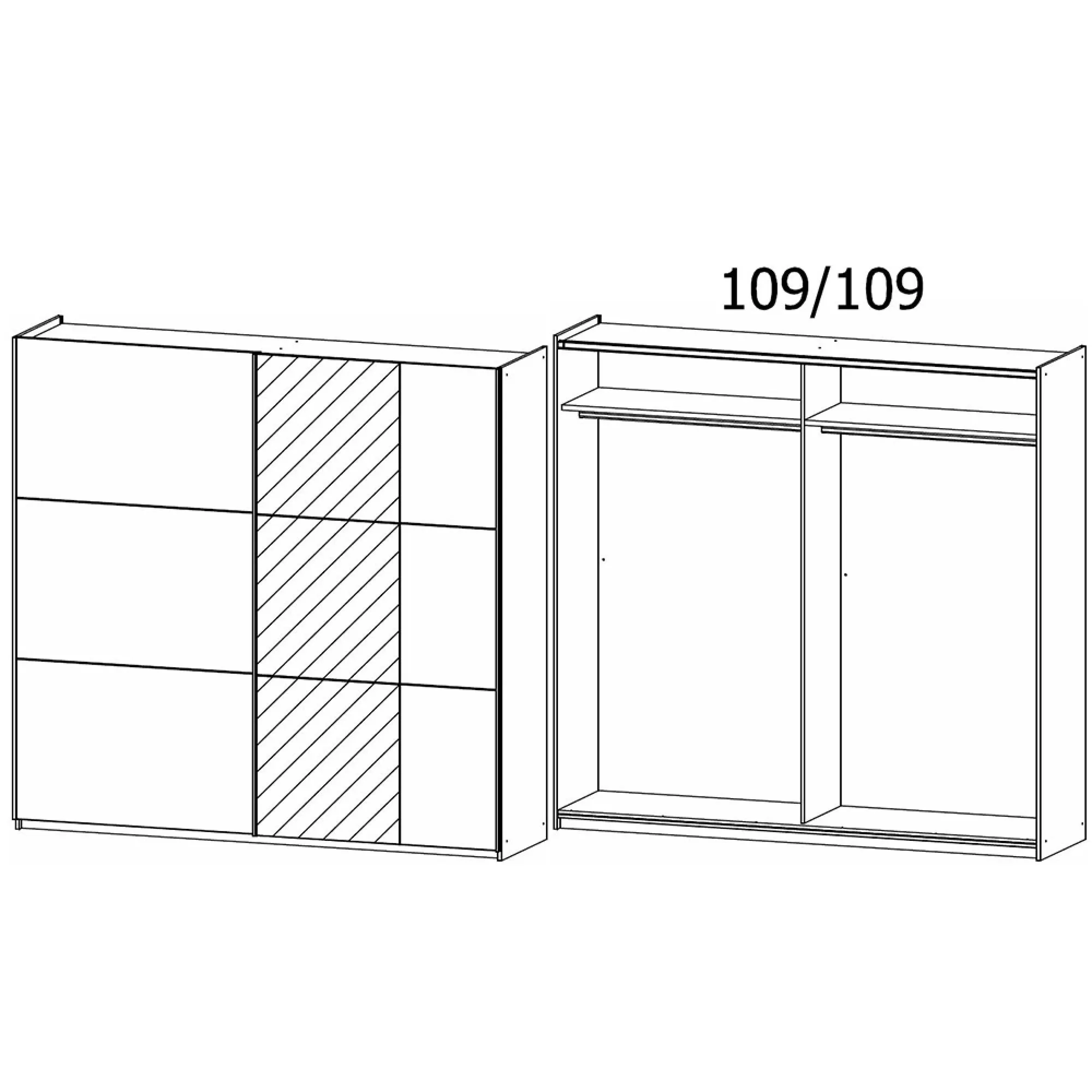 Aurelio 2 Door Mirror Sliding Wardrobe - Metallic Grey, Oak