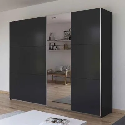 Aurelio 2 Door Mirror Sliding Wardrobe - Metallic Grey image