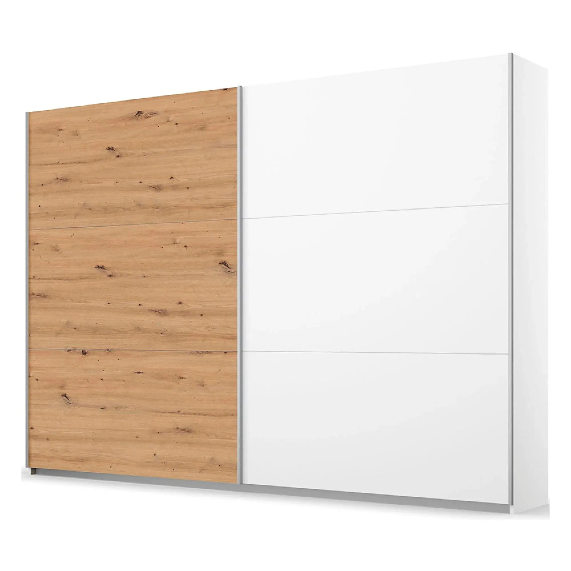 Aurelio 2 Door Sliding Wardrobe - Alpine White, Artisan Oak
