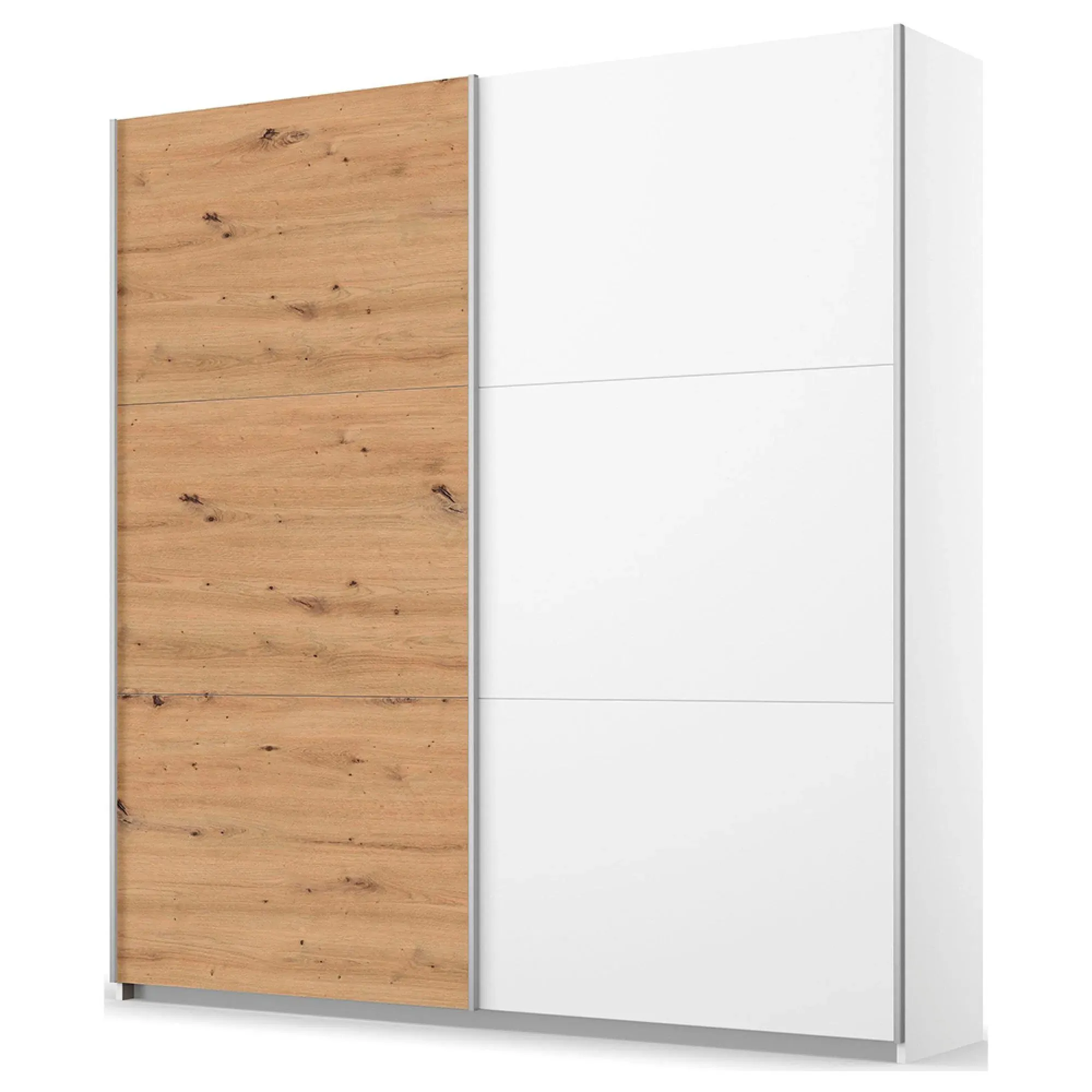 Aurelio 2 Door Sliding Wardrobe - Alpine White, Artisan Oak